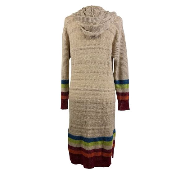 Matilda Jane Stay Cozy Cardigan Sweater Hooded Duster Small Open Front Metallic - Picture 14 of 15